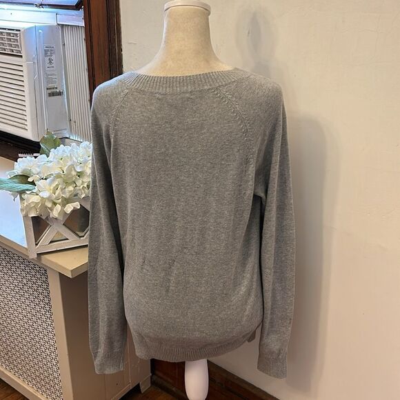 Rebecca Minkoff cotton long sleeve gray “heartbreaker” sweater Size XS EUC - Picture 6 of 10
